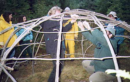 Building the sweat lodge